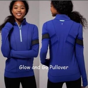 Ivivva by Lululemon Girls 14 Half Zip Pullover Thumbholes, Reflective Training